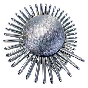 Vintage Mid Century Atomic Sunburst Silver Tone Scarf Clip Modernist